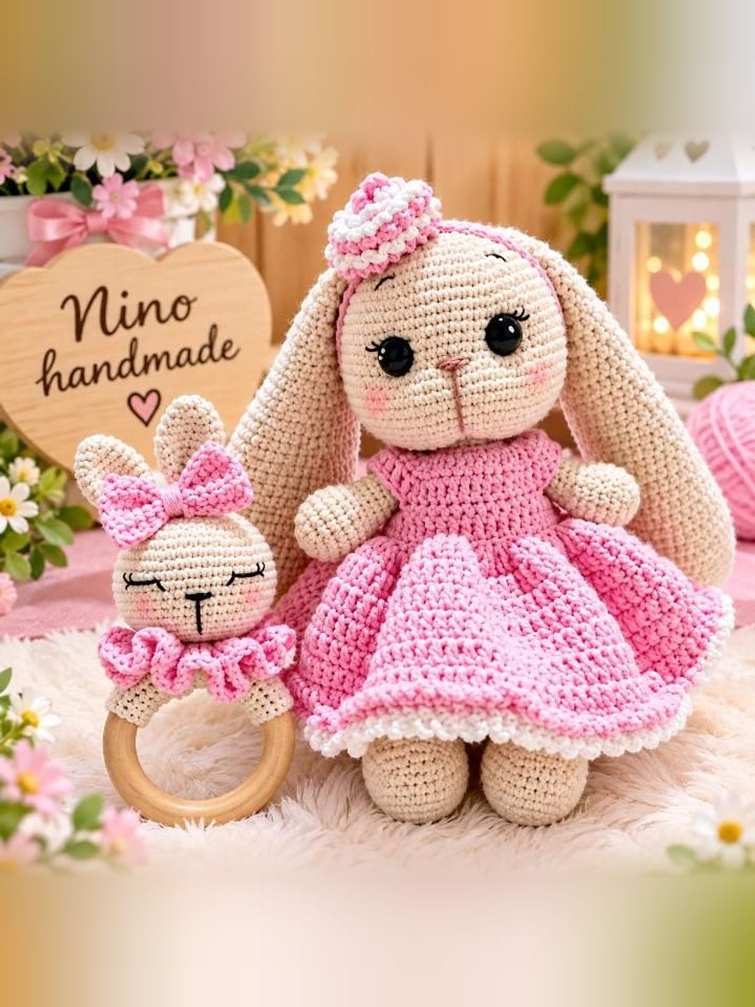 ნაკრები: კურდღელი და ჩხარუნა - Nino handmade
