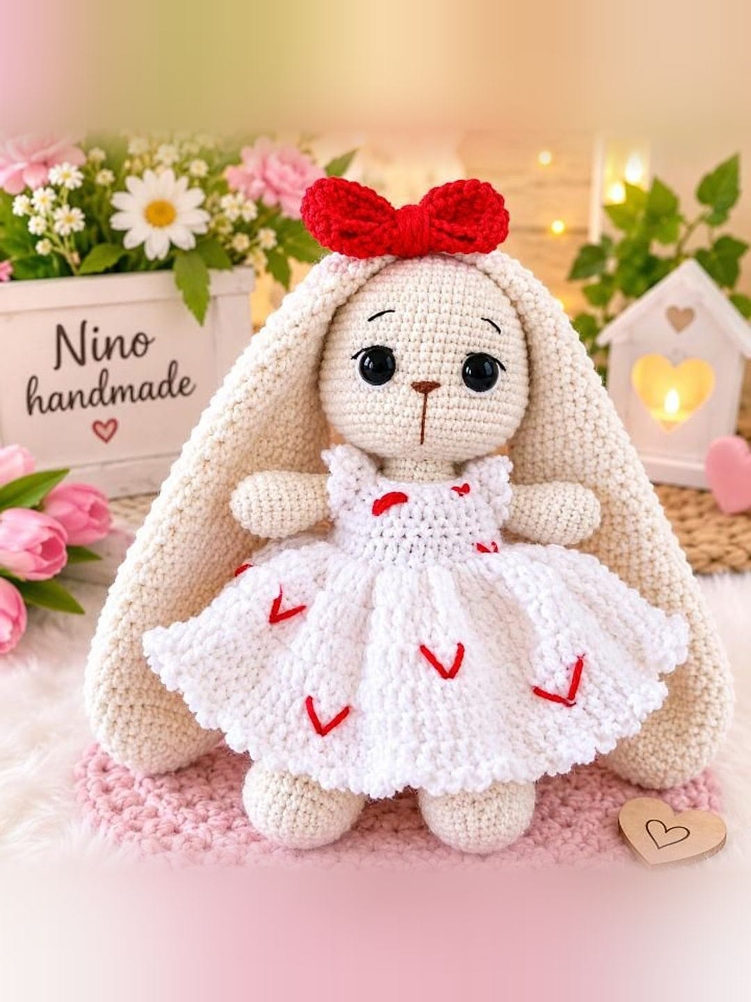 კურდღელი თეთრ კაბაში - Nino handmade