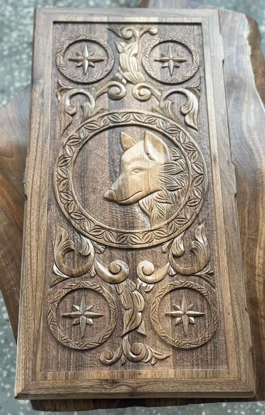 ნარდი, მგელის ორნამენტით - Wood more